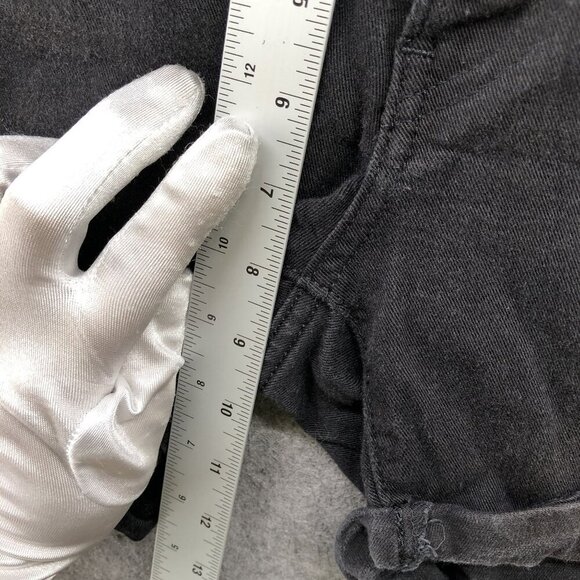 Levi's Mid Length Jean Shorts Womens Size 25 Black Roll Cuff Stretch - Picture 7 of 9